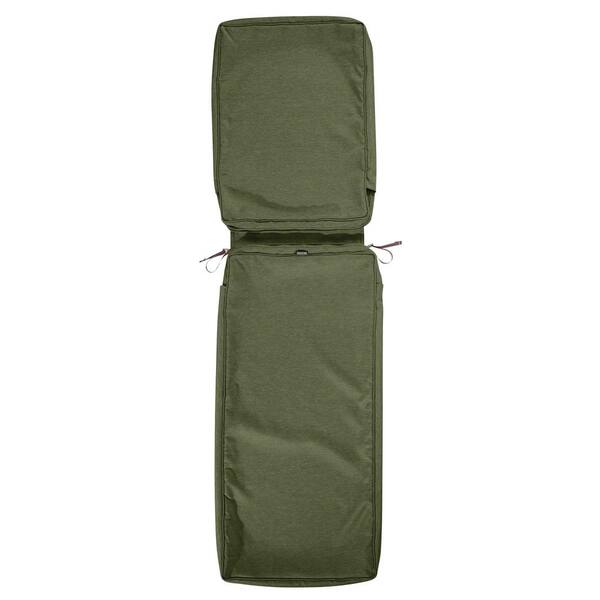 Classic Accessories Montlake FadeSafe 23 in. W x 74 in. L x 3 in. Thick Chaise Lounge Cushion Slip Cover in Heather Fern