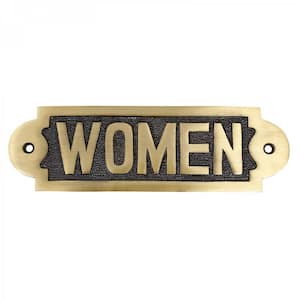2-1/8 in. H x 7 in. W Solid Brass Sign Women