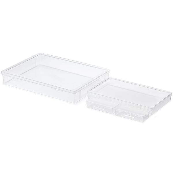 4 Piece Stackable Document and Paper Storage Box Set