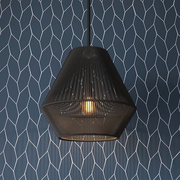 Elise 1 Light 16 in. Matte Black Pendant