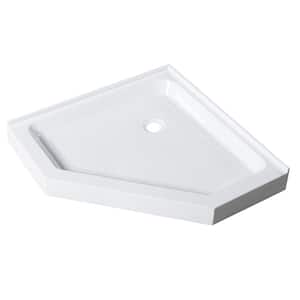 Voltaire 42 in. x 42 in. x 5.5 in. Single Threshold, Center Drain Shower Base in Glossy White