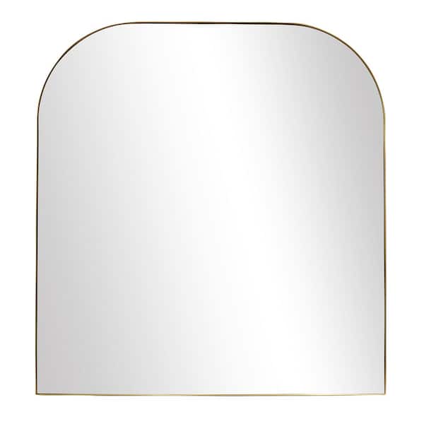 Mirrorize Canada Premium Modern Half Moon Mirror in Gold Stainless Steel Finish 28 in. x 30 in.