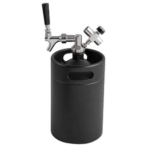 Beer Growler Tap System. 170 oz. 5L. Stainless Steel Mini Keg. Homebrew, Craft Beer. Pressure Display. CO2 Regulator