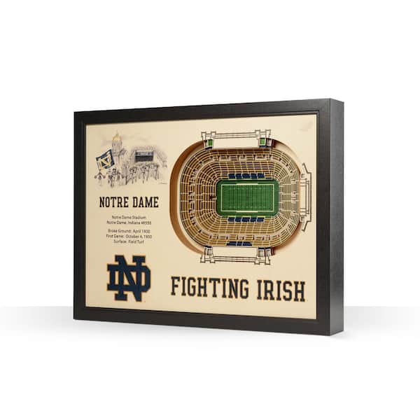 NCAA Notre Dame 25 Layer Stadiumviews 3D Wooden Wall Art