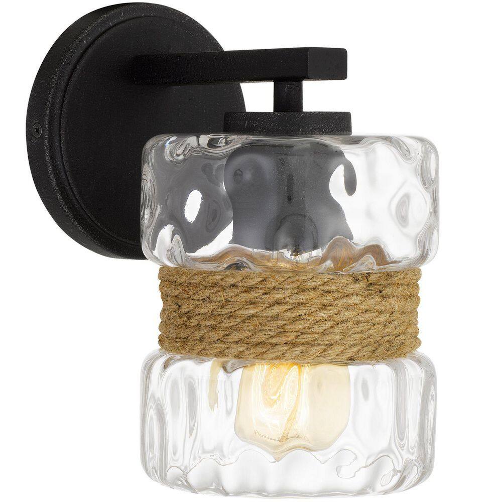 Sage 60-Watt 1-Light Modern Wall Sconce with Clear Hammered Shade, No Bulb Included price history on PriceWatchPro