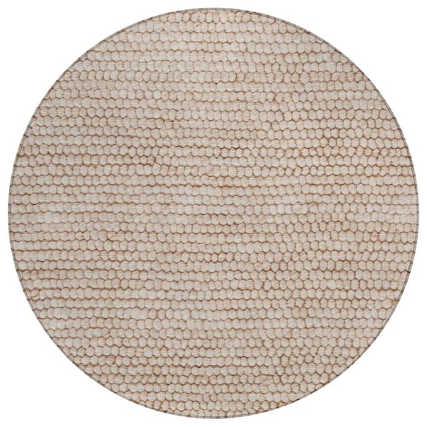 Chantille Machine Washable Indoor/Outdoor Abstract ACN2719 Beige 8 ft. x 8 ft. Round Rug