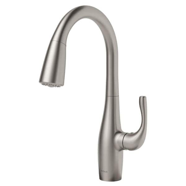 KRAUS Esina Single-Handle Pull-Down Sprayer Kitchen Faucet with Dual Function Sprayhead in All-Brite Spot Free Stainless Steel
