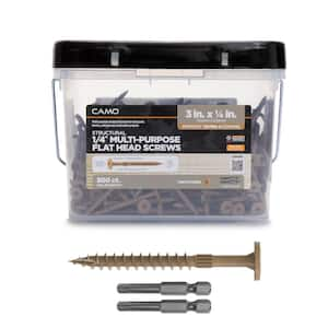 1/4 in. x 3 in. Star Drive Flat Head Multi-Purpose Structural Wood Screw - PROTECH Ultra 4 Exterior Coated (500-Pack)