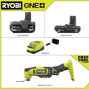 ONE+ 18V Lithium-Ion 4.0 Ah Battery, 2.0 Ah Battery, and Charger Kit with FREE ONE+ Cordless Multi-Tool
