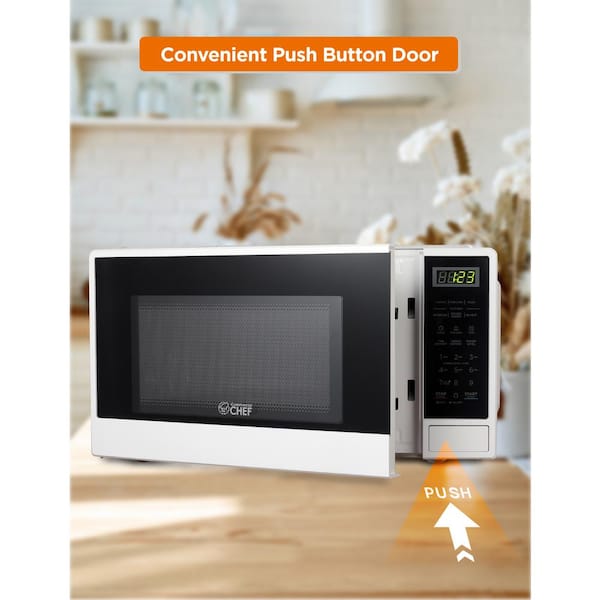 Commercial CHEF 20.2 in. W 1.1 cu. ft. 1000-Watt Countertop Microwave Oven  in White CHM11MW - The Home Depot