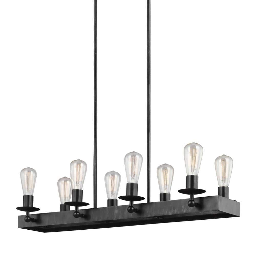Ravenwood Stardust Finish 8-Light Industrial Steel Chandelier