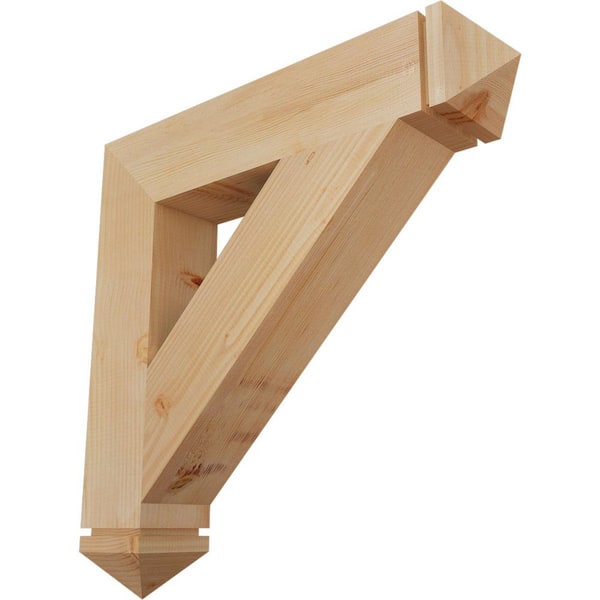 Ekena Millwork 5.5 in. x 32 in. x 32 in. Douglas Fir Traditional Arts and Crafts Smooth Bracket