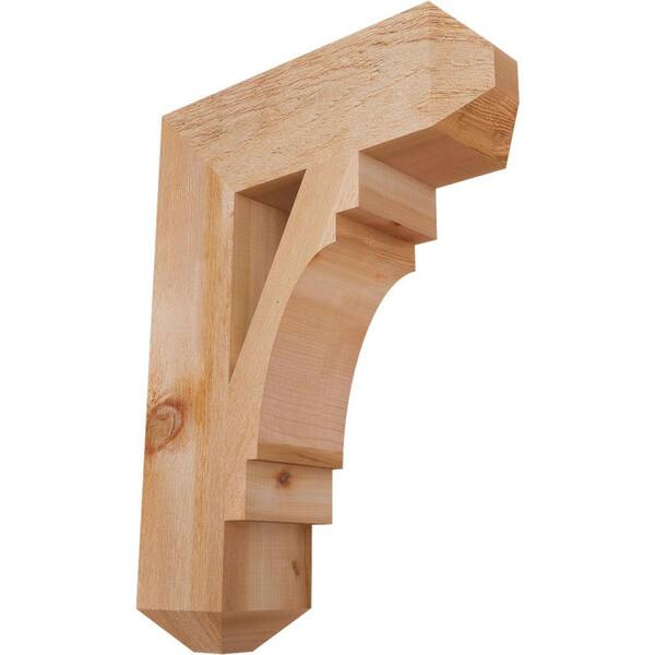 Ekena Millwork 6 in. x 28 in. x 20 in. Western Red Cedar Merced Craftsman Rough Sawn Bracket