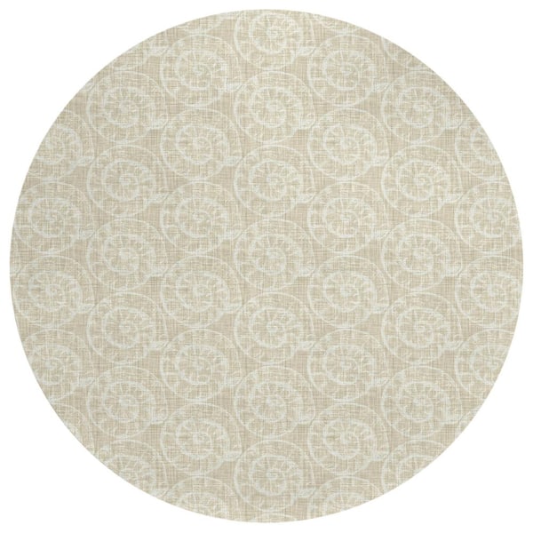 Addison Rugs Surfside Beige 8 ft. x 8 ft. Geometric Indoor/Outdoor Area Rug