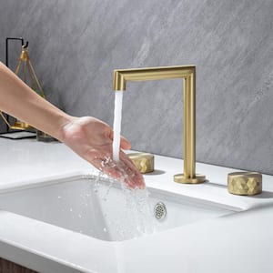 2-Handle Deck-Mount Modern Roman Tub Faucet Trim Kit with New Fashion Switch in Brushed Brass