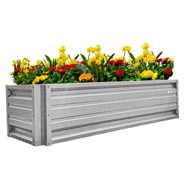 ALL METAL WORKS 24 inch by 48 inch Rectangle Galvalume Metal Planter Box