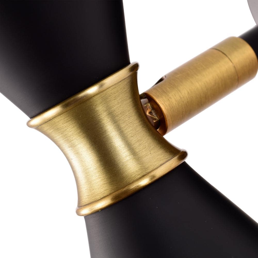 Asymmetric Hourglass Black and Brass Wall Sconce