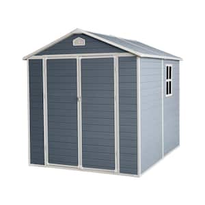 6 ft. W x 8 ft. D All-Weather Resin Outdoor Plastic Storage Shed with Reinforced Floor and Window (50 sq. ft.)