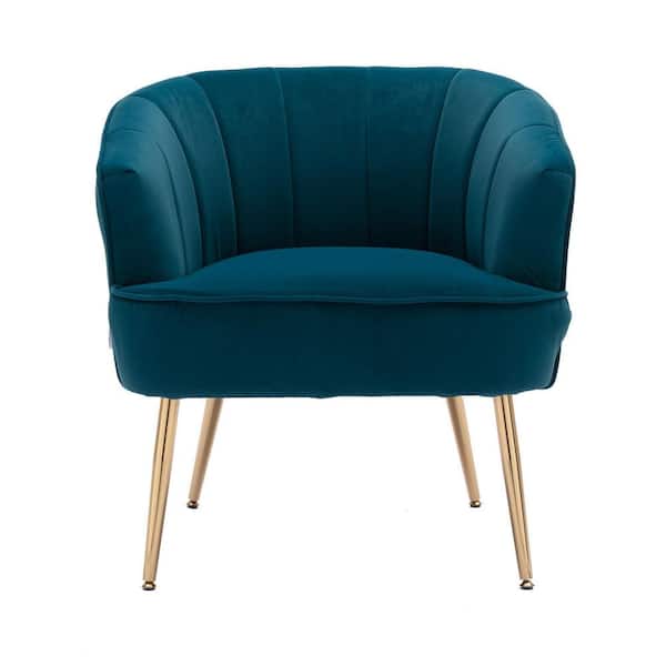 MOJAY Teal Accent Chair with Golden feet