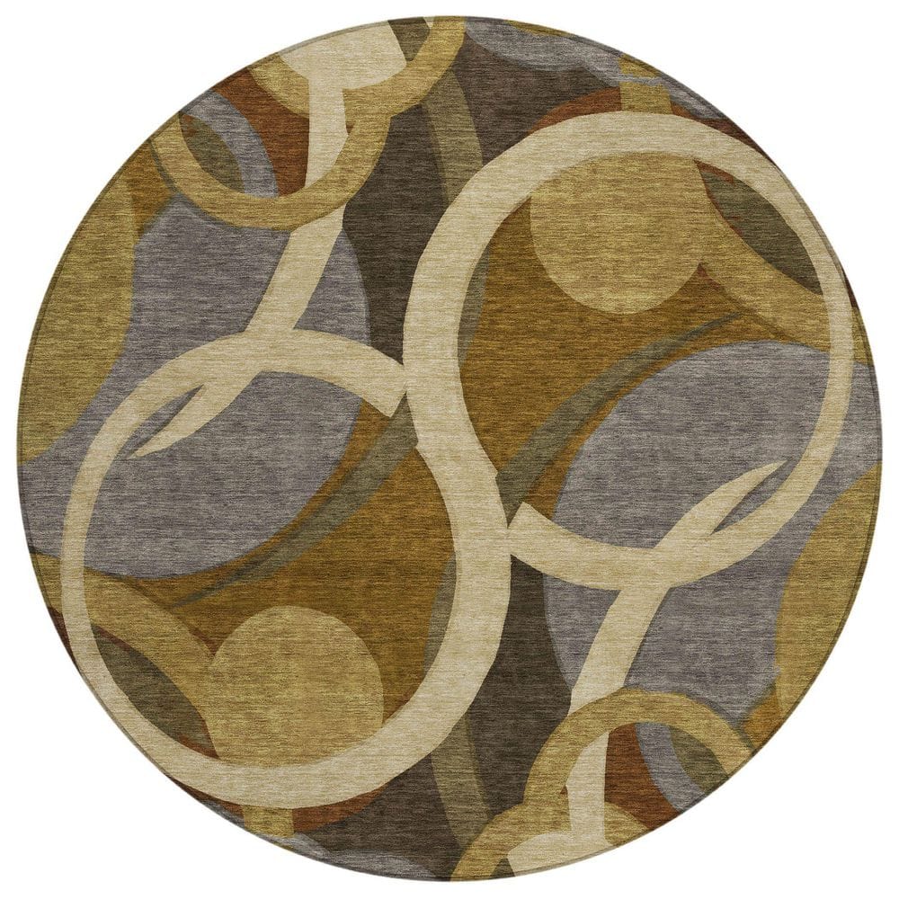 Chantille Machine Washable Indoor/Outdoor Abstract ACN2167 Brown 8 ft. x 8 ft. Area Rug price history on PriceWatchPro
