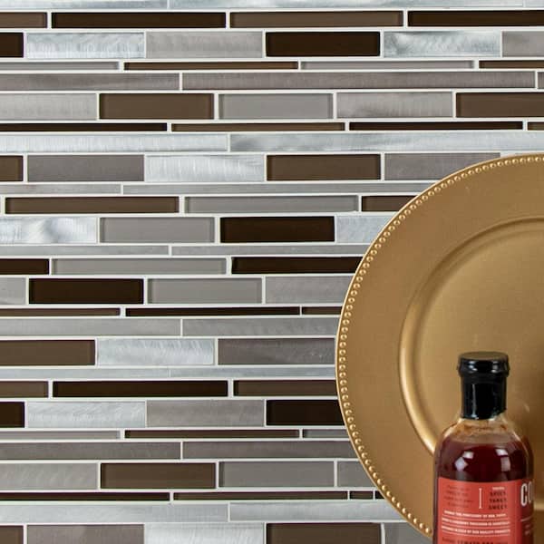MSI Madison Avenue Interlocking 12 in. x 12 in. x 8mm Textured Glass Metal Mosaic Wall Tile (1 sq. ft.) MSI Madison Avenue Interlocking 12 in. x 12 in. x 8mm Textured Glass Metal Mosaic Wall Tile (1 sq. ft.)