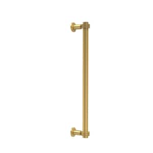 Contemporary 18 in. Back to Back Shower Door Pull with Dotted Accent in Unlacquered Brass