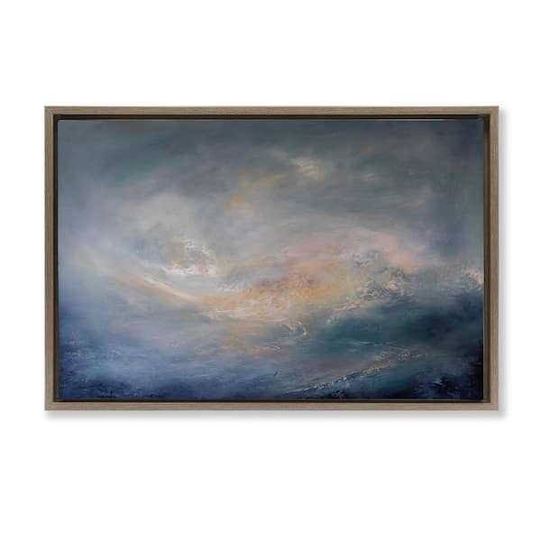 Stupell Industries Swirling Abstract Clouds by Lydia Orange Brown Floater Frame Abstract Graphic Art Print 17 in. x 25 in.