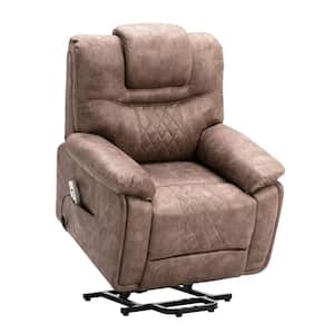 Brown Elderly Power Lift Chair with Adjustable Massage Function and Heating