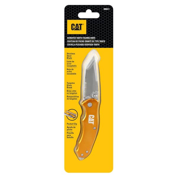 CAT 2.625 in. Stainless Steel Partially Serrated Tanto