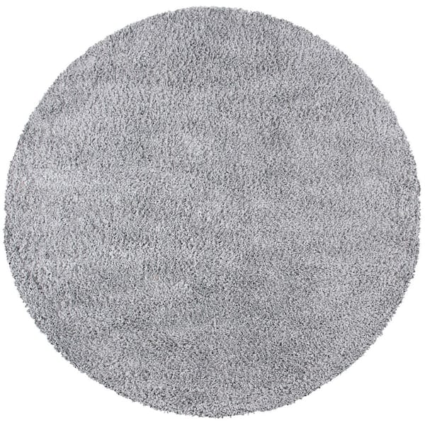 August Shag Silver 7 ft. x 7 ft. Solid Round Area Rug