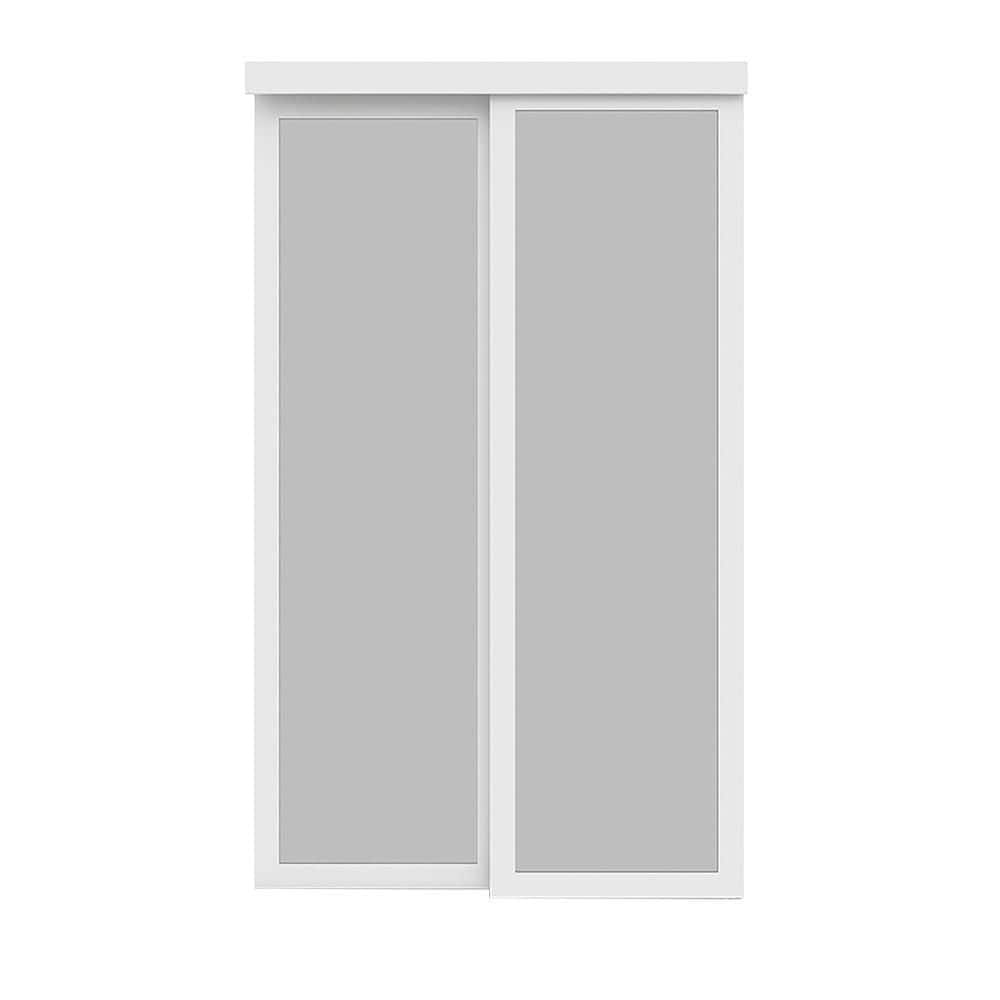 Versa Style 48 in. x 80-1/2 in. White MDF Sliding Door w/Frosted Glass price history on PriceWatchPro