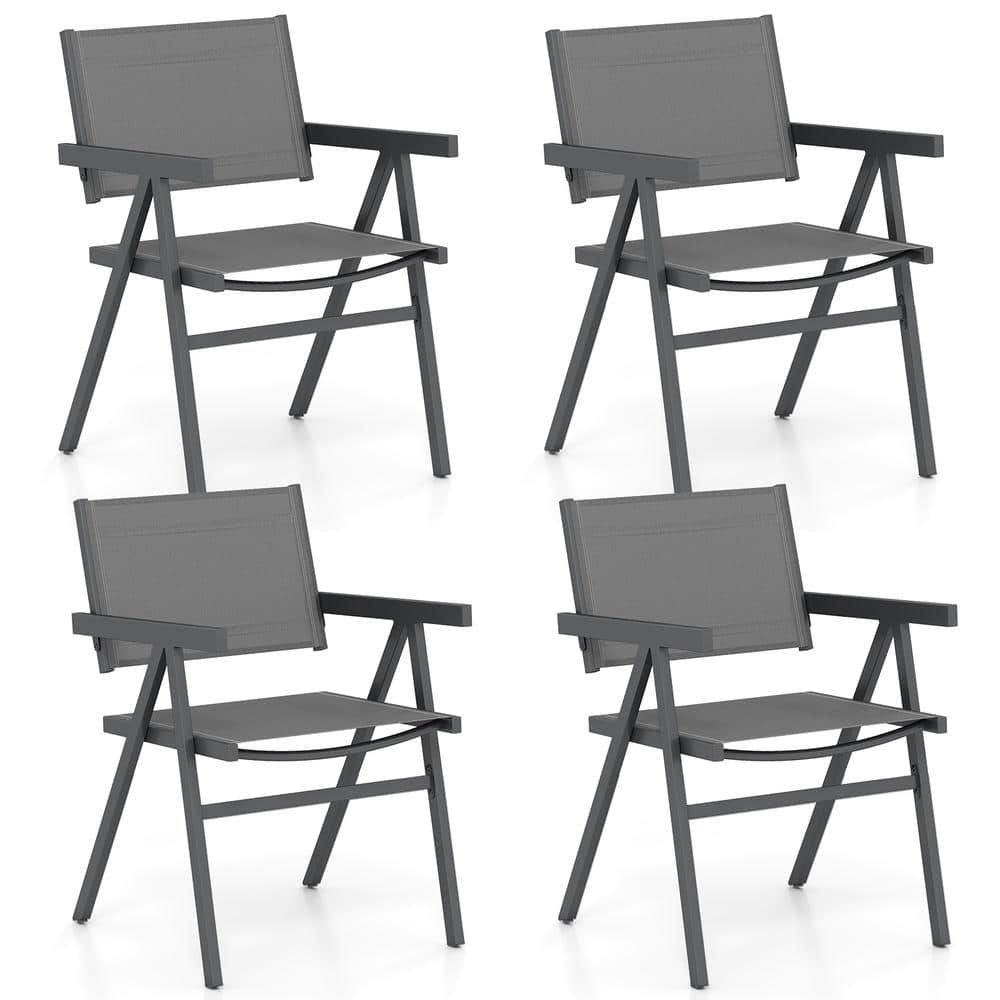 Set of 4 Patio Dining Chairs with Breathable Fabric Seat and Sturdy Frame for Outdoor Use price history on PriceWatchPro