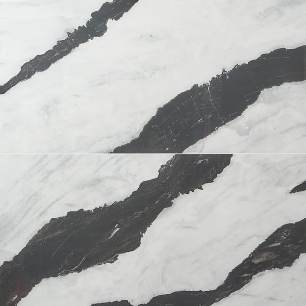 Ivy Hill Tile Saroshi Panda White 23.62 in. x 47.24 in. Polished Porcelain Floor and Wall Tile (15.5 sq. ft./Case)