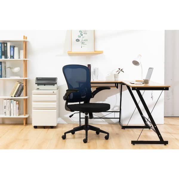 Leisuremod Newton Mesh Swivel Office Chair in Royal Blue with Adjustable Arms
