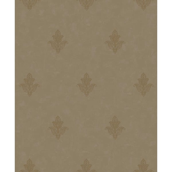 Unbranded Emporium Collection Gold Mehndi Motif Embossed Metallic Finish Non-Pasted Non-Woven Paper Wallpaper Roll