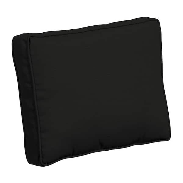 ARDEN SELECTIONS ProFoam 24 in. x 19 in. Onyx Black Rectangle Outdoor Plush Deep Seat Pillow Back