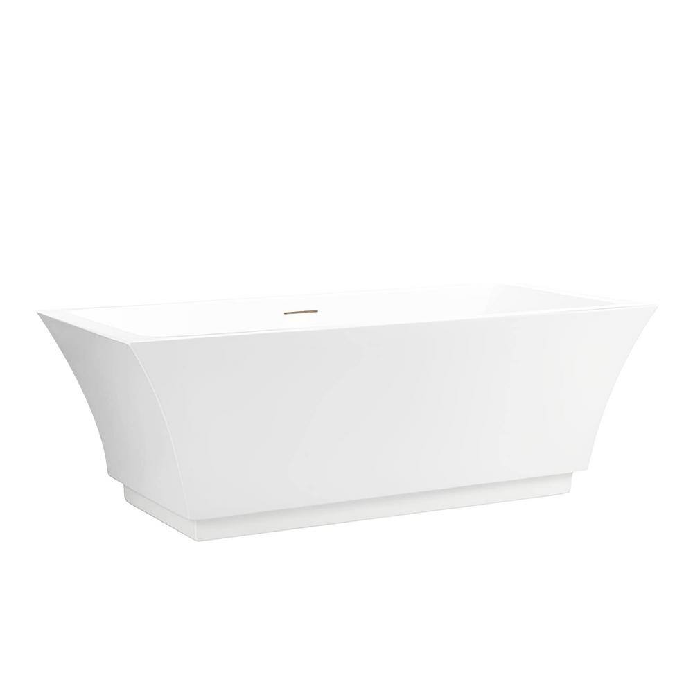 67'' White Acrylic Freestanding Soaking Bathtub