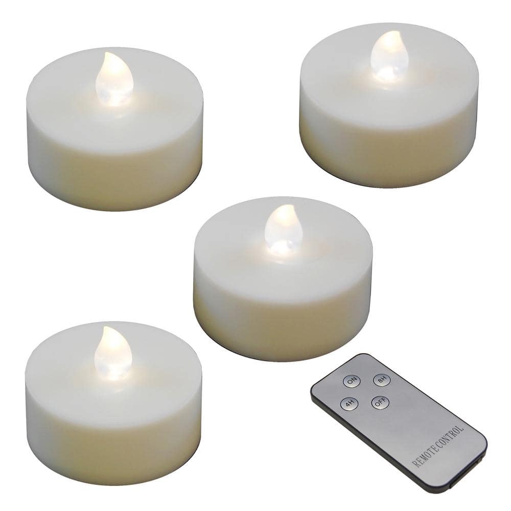 Overlevelse krøllet Indføre LUMABASE Battery Operated Extra Large Tea Lights with Remote Control and 2  Timers in White (4-Count) 84504 - The Home Depot