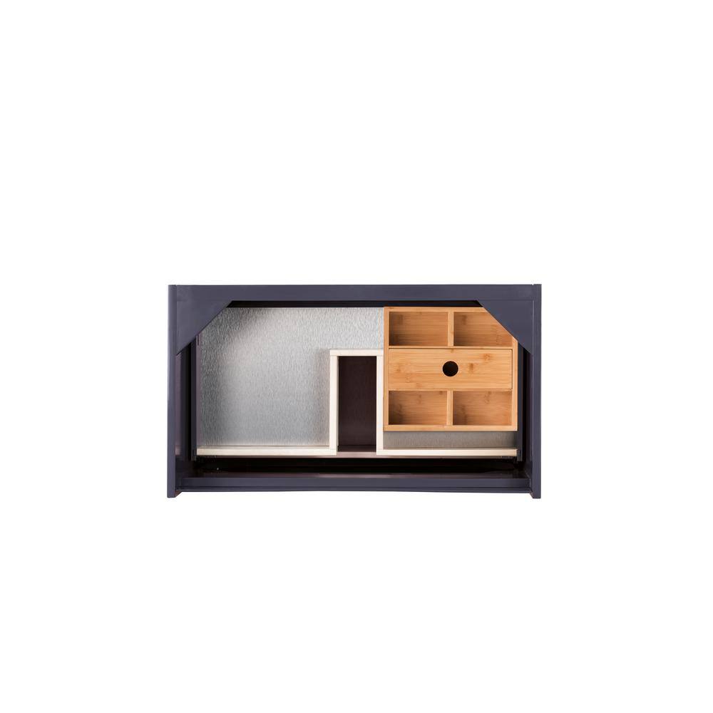 Milan 32" Modern Grey Glossy Single Vanity with White Top