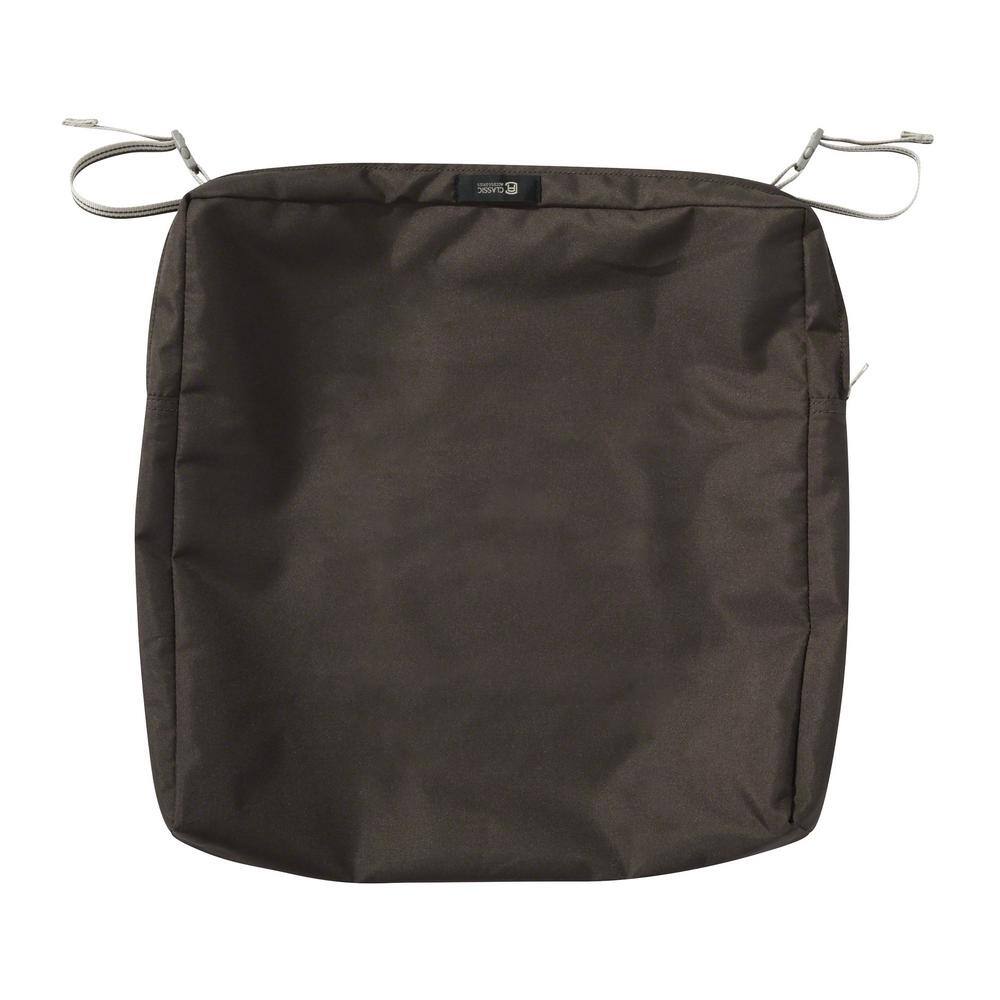 Espresso Water-Resistant Polyester Patio Seat Cushion Cover, 19 x 19 x 3 inch