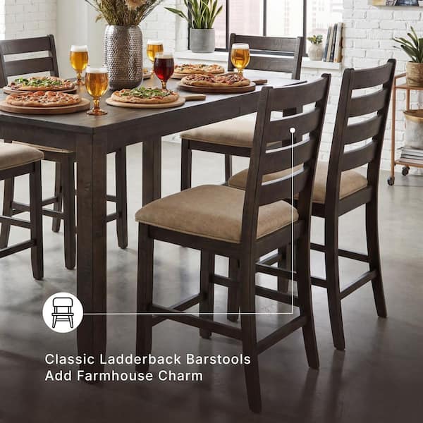 Signature DESIGN BY ASHLEY Rokane 7-Piece Rectangle Brown MDF Top