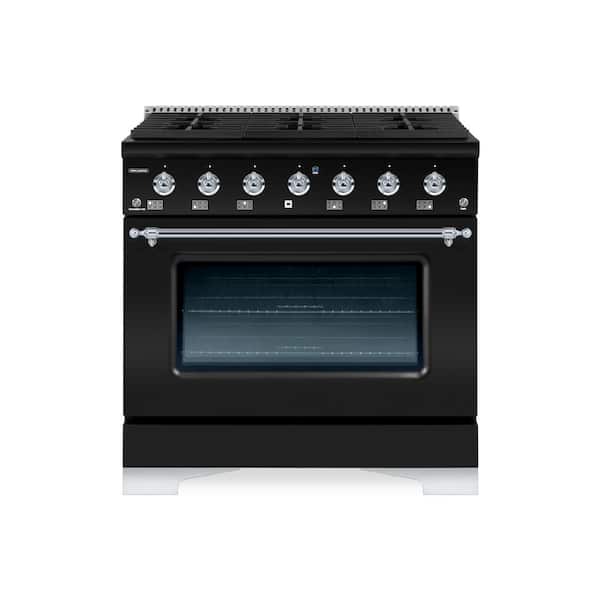 Hallman CLASSICO, 36-IN, 6 Burner Freestanding Single Oven Gas Range with Gas Stove and Gas Oven in. Grey Family