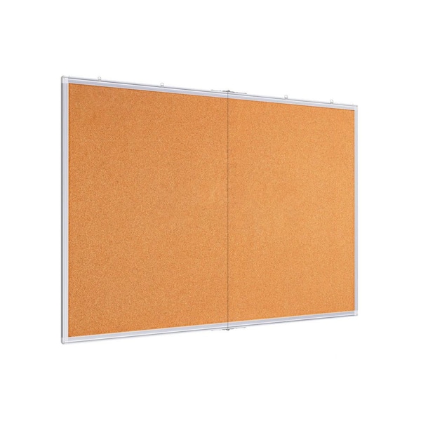 Large Cork Board 48 x 36 Bulletin Boards Foldable Wall Mounted Pin Memo Notice Cork Board Whiteboard Panel Boards Easels