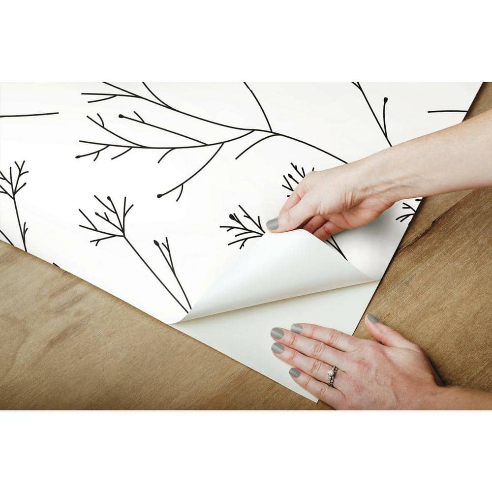 Black and White Scandinavian Peel and Stick Wallpaper Roll