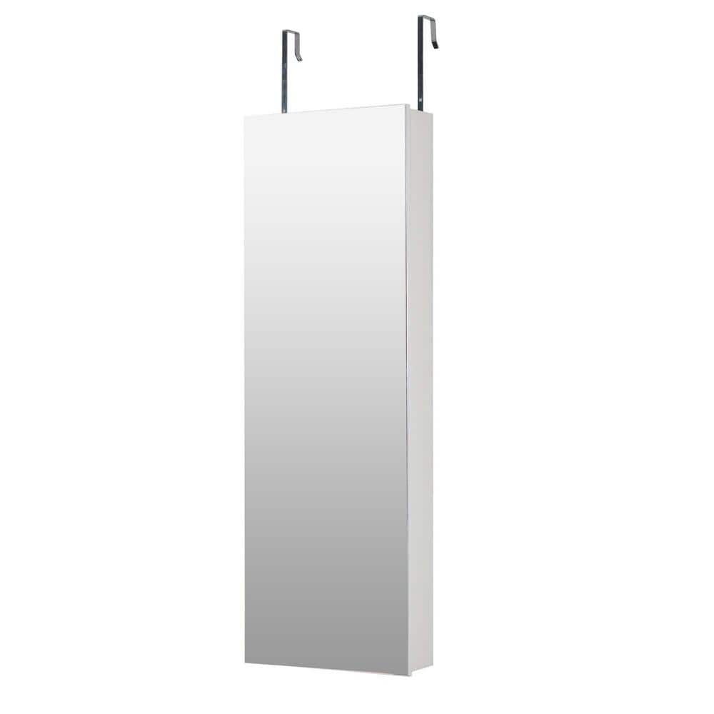 Rectangular MDF Simple Jewelry Storage Mirror Cabinet With LED Lights Can  Be Hung on the Door or Wall LM123111 - The Home Depot