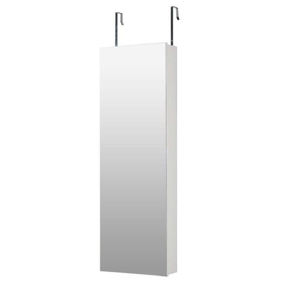 Rectangular MDF Simple Jewelry Storage Mirror With LED Lights Can Be Hung on the Door or