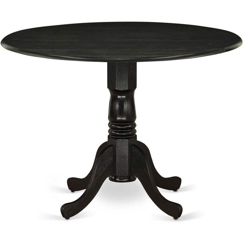 3-Piece Black Finish Solid Wood Top-Dining Room Set with Dropleaf-Seats 4 price history on PriceWatchPro