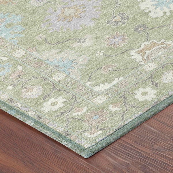 Chantille Machine Washable Indoor/Outdoor Abstract ACN2675 Celery 8 ft. x 10 ft. Area Rug