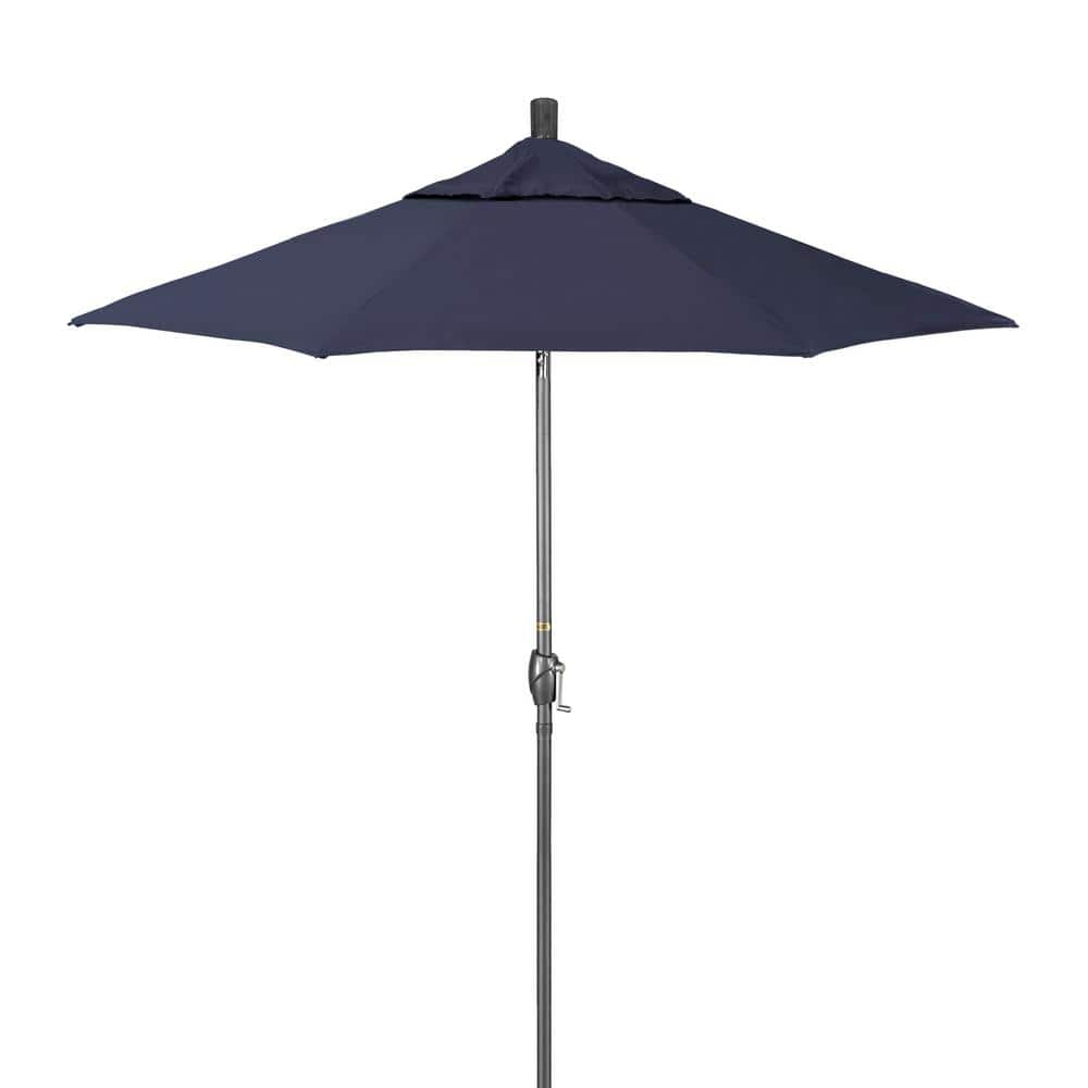 California Umbrella 7.5 ft. Grey Aluminum Market Patio Umbrella with ...