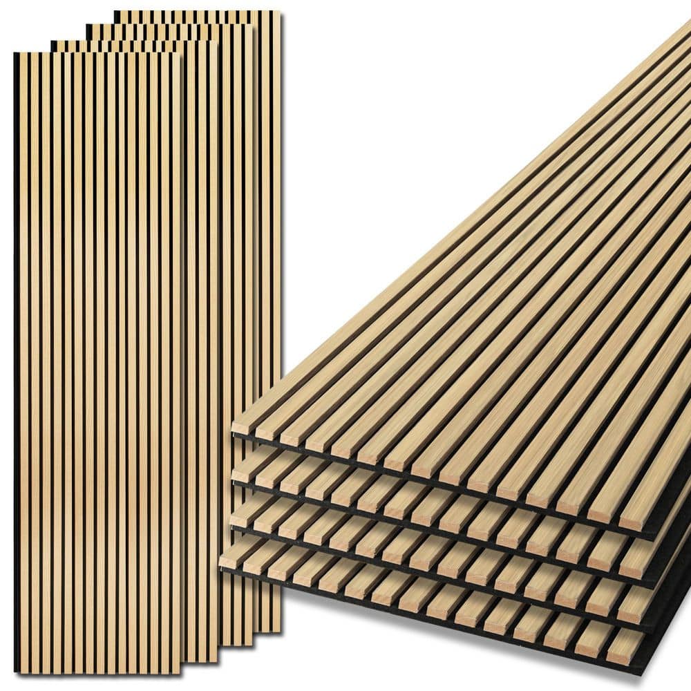 LONGKING 4/5in. x 2ft. x 8ft. Oak Finished Square Edge Slat MDF